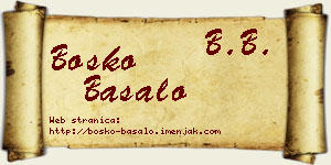 Boško Basalo vizit kartica